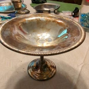 Vintage silver compote candy dish
